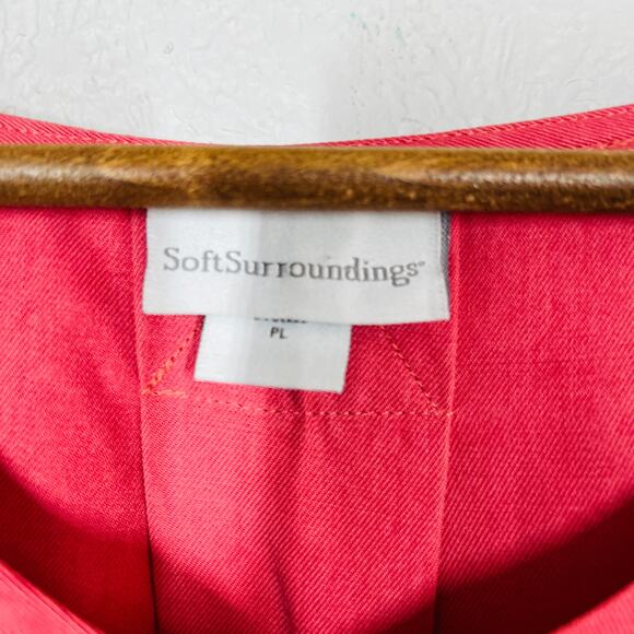 Soft Surroundings Oversized Lyocell Tunic Top V Neck Shirt Salmon - PL - Picture 4 of 5